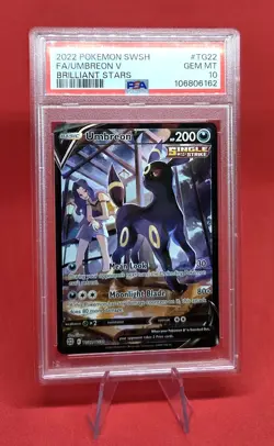 2022 Pokemon Sword & Shield F/A Umbreon V TG22 Brilliant Stars PSA 10 GEM MT TCG - Image 1