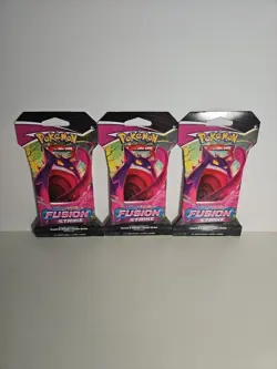 x3 Pokemon TCG Sword & Shield Fusion Strike Booster Packs Sealed - Image 1