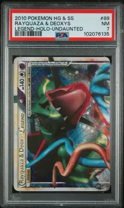 Pokemon PSA 7 Rayquaza & Deoxys LEGEND Top 89/90 Undaunted Ultra Rare Near Mint - Image 1