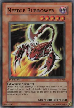 Yugioh Needle Burrower AST-020 Super Rare 1st Edition NM - Image 1