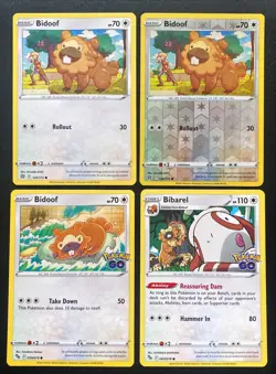 Pokemon Bidoof & Bibarel Bundle - 4 Cards (1 Rev Holo) - NM/LP Condition - Image 1