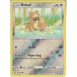 POKEMON CARD REVERSE HOLO BIDOOF 171/236 NO 399 PLUMP MOUSE POKEMON TCG CCG - Image 1