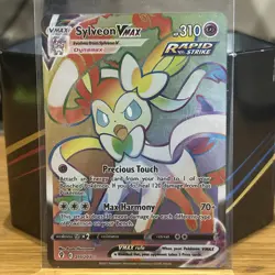 Pokemon Sylveon VMAX TCG Rainbow Secret Rare Card 211/203 Evolving Skies NM/M - Image 1