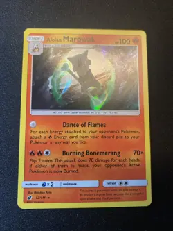 Pokemon Alolan Marowak TCG 12/111 Sm-Crimson Invasion Holo Card NM Condition - Image 1