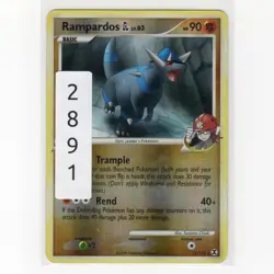 Pokemon TCG Rampardos GL 11/111 DPP Rising Rivals Reverse Holo Card EN-MP 2009 - Image 3