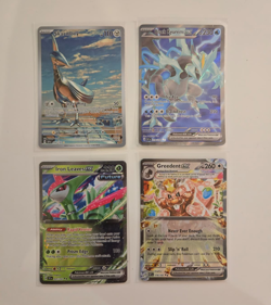 Pokemon 4 Card Lot Illustration Rare EX Kyurem Skarmory Iron Leaves Greedent - Image 1