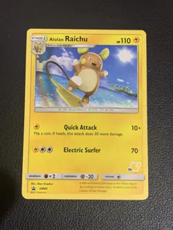 Alolan Raichu SM65 Promo Non-Holo Mint Pokemon Card :: Pikachu 56 Stamp :: - Image 1