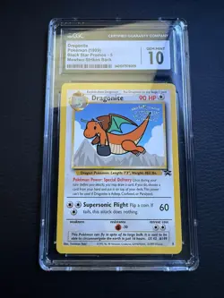 1999 Dragonite Black Star Promo Pokemon Card WB Movie Promo #5 CGC 10 - Image 1