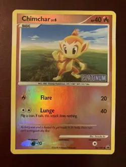 Chimchar 56/100 Reverse Holo Platinum Stamped Pokemon TCG Card MP - Image 1