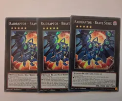 3 x Yu-Gi-Oh! Raidraptor - Brave Strix - Super Rare 1st Edition PHNI-EN046 - Image 1