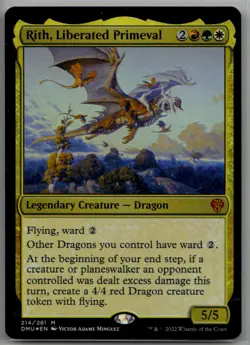 Near Mint or Better Rith, Liberated Primeval #214 Dominaria United W/Tracking - Image 1