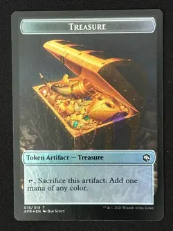 1x MTG Treasure Icingdeath, Frost Tongue Double-Sided Token (Foil) - (AFR) - Image 1