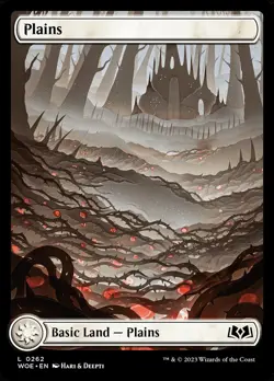 Magic the Gathering (mtg): WOE: Plains (0262) - Foil - Full Art - Image 1