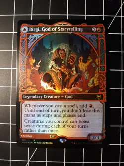Birgi, God of Storytelling / Harnfel, Horn of Bounty SHOWCASE FOIL Kaldheim MTG - Image 1