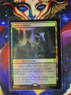 Sunken Hollow Battle for Zendikar Prerelease Promo Foil Holo MTG - Image 1