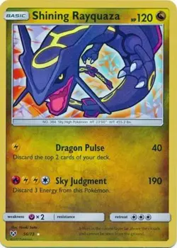 Lightly Played Shining Rayquaza - 56/73 - Holo Rare Pokemon Shining Legends - Image 1