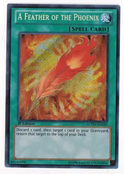 Yugioh! LP A Feather of the Phoenix - LCYW-EN280 - Secret Rare - 1st Edition - Image 1
