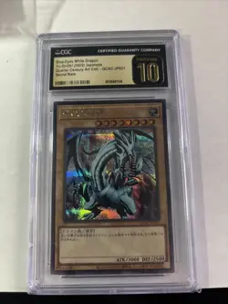 QCAC-JP021 Yu-Gi-Oh Japanese Blue-Eyes White Dragon Secret Rare CGC Pristine 10 - Image 1
