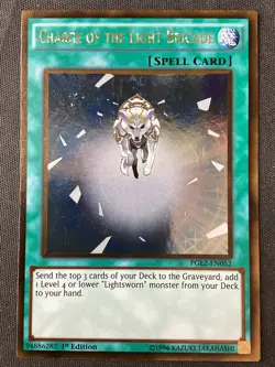 Yu-Gi-Oh TCG #PGL2-EN052 Charge of the Light Brigade 1st Edition Gold Rare LP - Image 1
