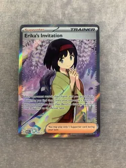 2023 Pokemon SV 151 Erika's Invitation #196 Ultra Rare Holo Full Art Trainer - Image 1