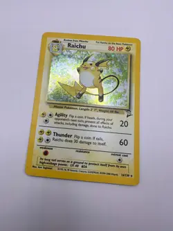 Pokemon Karte TCG Raichu 16/130 Basis Set 2 Holo Vintage Rare GD Englisch - Image 2