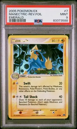 POKEMON 2005 MANECTRIC REVERSE HOLO 7/106 EX EMERALD PSA 9 MINT - Image 1