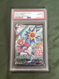 PSA 10 GEM MINT Starmie V TG13/TG30 Full Art Astral Radiance 2022 Pokemon - Image 1