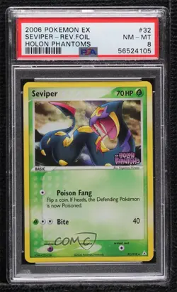 Seviper Reverse Foil Pokemon EX Holon Phantoms PSA 8 2006 - Image 1