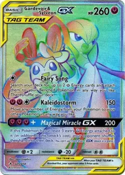 Damaged Gardevoir & Sylveon Tag Team GX - 225/214 - Secret Rare Pokemon Unbroken - Image 1