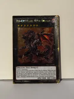 Red-Eyes Flare Metal Dragon 1st Ed Gold Rare PGL3-EN078 DMG/HP Yugioh Fast Ship - Image 1