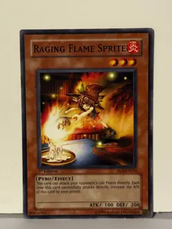 Raging Flame Sprite 1st Ed Common SD3-EN010 NM Yugioh Fast Ship - Image 1