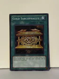 Gold Sarcophagus LIMITED Super Rare DREV-ENSE2 NM Yugioh Fast Ship - Image 1