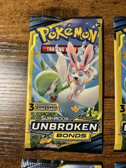 Pokemon 2019 Unbroken Bonds 3 Card Booster Pack Sealed 6 Packs - Image 2