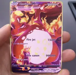 NEW Pokemon Card Charizard VMAX 999999point Gold Metal Collectible Gift - Image 1