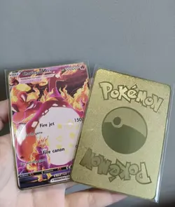 NEW Pokemon Card Charizard VMAX 999999point Gold Metal Collectible Gift - Image 3