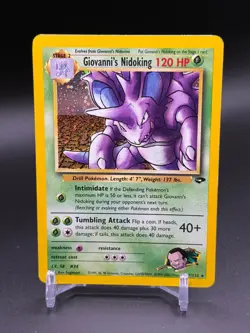 Giovanni's Nidoking 7/132 Holo Rare Gym Challenge Pokemon Card - Image 1