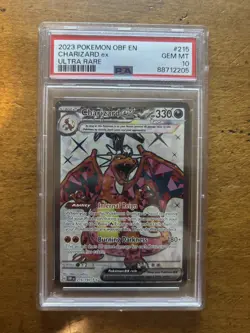 Charizard EX 215/197 Scarlet Violet Obsidian Flames Graded Pokemon Card PSA 10 - Image 1