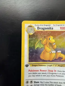 Dragonite 4/62 1st Edition Holo Rare Fossil Pokemon Card HP DMG - Image 2