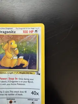 Dragonite 4/62 1st Edition Holo Rare Fossil Pokemon Card HP DMG - Image 3