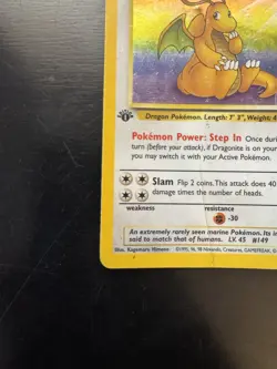 Dragonite 4/62 1st Edition Holo Rare Fossil Pokemon Card HP DMG - Image 5