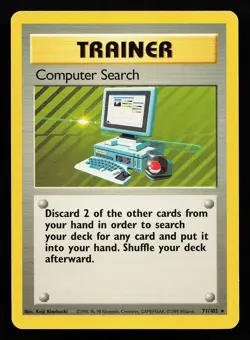 Computer Search 71/102 Rare Base Set Pokemon Card - Image 1
