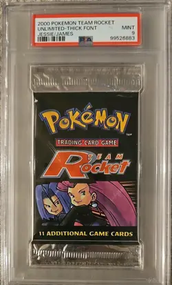 PSA 9 MINT Team Rocket Jessie/James Art SEALED Booster Pack Pokemon Card - Image 1