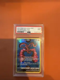 2023 Pokemon Galarian Moltres Crown Zenith Tin #284 Mint 9 - Image 1