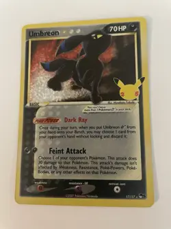 Pokemon TCG Umbreon Gold Star 17/17 Celebrations Classic Collection - Image 1