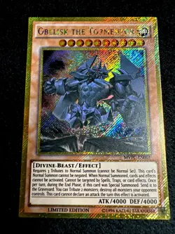 YUGIOH • OBELISK THE TORMENTOR • SECRET RARE • MVPC-EN001 • LIMITED EDITION • NM - Image 2