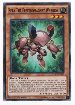 Yugioh Beta The Electromagnet Warrior SDMY-EN002 Super Rare 1st Ed LP - Image 1