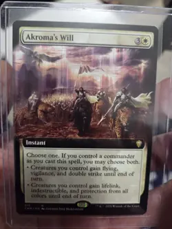 MTG Magic 2020 Commander Legends Akroma's Will #615 Non-foil Extended Art NM/MT+ - Image 1