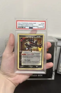 PSA 10 GRENINJA Gold Star SWSH144 Celebrations Promo 2021 Pokemon Card GEM MINT - Image 1