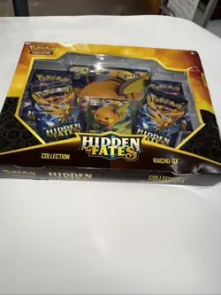 Pokemon TCG: Hidden Fates Collection - Raichu GX Box (NEW/SEALED) Box Damaged - Image 1