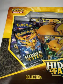 Pokemon TCG: Hidden Fates Collection - Raichu GX Box (NEW/SEALED) Box Damaged - Image 2